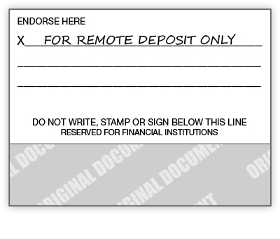For Remote Deposit Only - Example