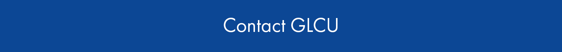 A blue banner depicting contacting GLCU