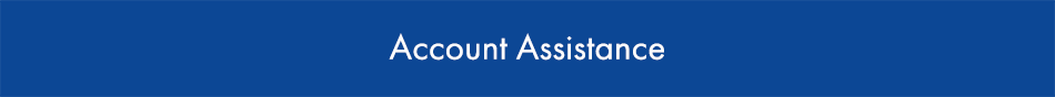 A blue banner depicting account assistance during COVID-19