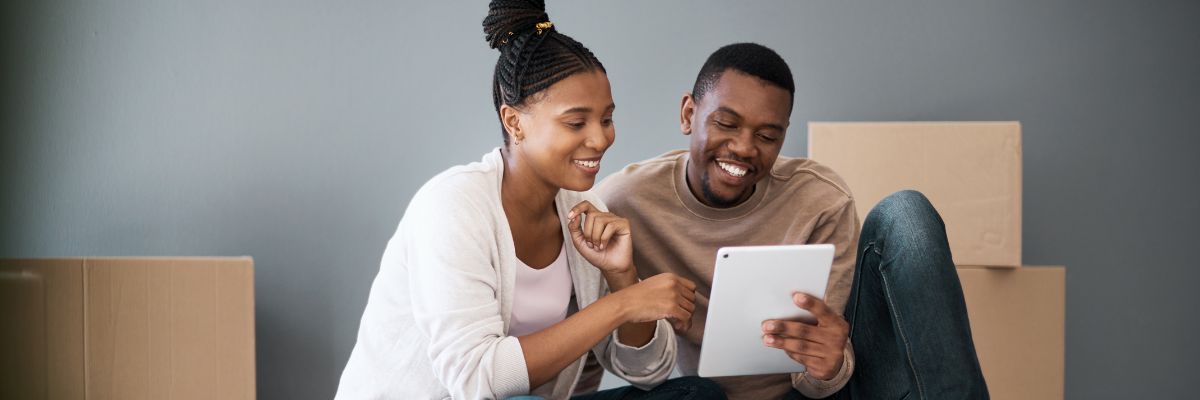 couple looking at finances