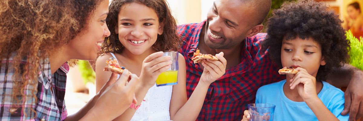 Family at a restaurant